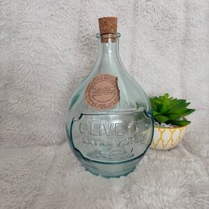 Recycled Glass Olive Oil Jug Cruet Decanter Bottle Olive Oil Extra Virgin
